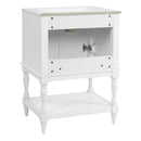 Modern Bathroom Vanity With Sink, Rectangular Cabinet With Open Shelf And Closed Storage