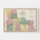 Vintage Map of Broome County, New York 1840
