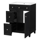 Transitional Style Bathroom Vanity Cabinet With Ceramic Sink by HouseOfZazla