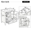Modern Bathroom Vanity With Sink, Soft Close Drawers & Door, Storage Rack