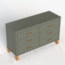 6-Drawer Double Dresser in Olive by HouseOfZazla