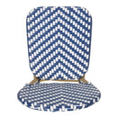 Outdoor Rattan and Aluminum French Armless Bistro Chairs Set - Navy Blue by HouseOfZazla