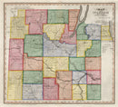 Vintage Map of Steuben County, New York 1840