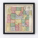 Vintage Map of Steuben County, New York 1840