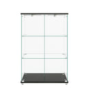Modern Display Cabinet With LED Lights, Transparent Tempered Glass 2 Door Storage Case With 3 Shelves