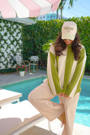 Palms & Poolside - Green Stripe Trucker Hat