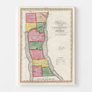 Vintage Map of Seneca County, New York 1840