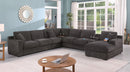 Celine - Corner Sectional Sofa With Right Facing Chaise, Cupholders, And Charging Ports - Gray by HouseOfZazla