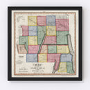 Vintage Map of Ontario County, New York 1840