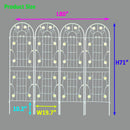 4 Pack Metal Garden Trellis 71" x 19.7" Rustproof Trellis for Climbing Plants Outdoor Flower Support White
