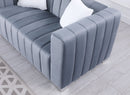 A modern channel sofa take on a traditional Chesterfield,Grey color,3 seater