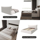 Upholstered Platform Bed With Special Shaped Headboard by HouseOfZazla