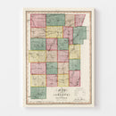 Vintage Map of Genesee County, New York 1839