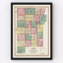 Vintage Map of Genesee County, New York 1839