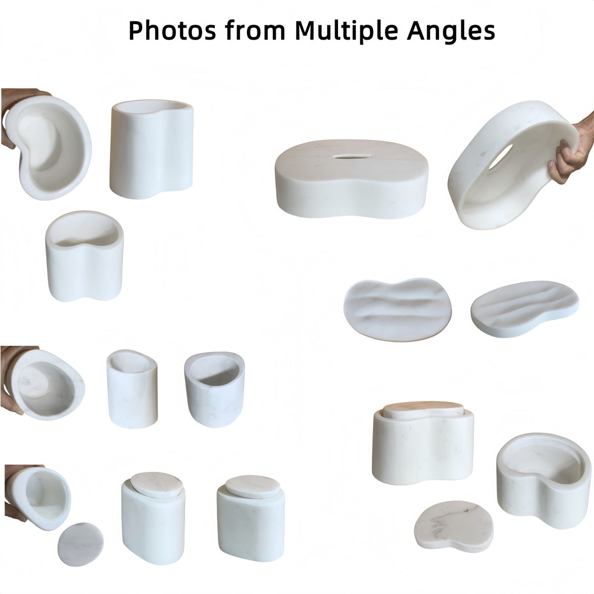 Elegant Natural Marble Bathroom Accessories Set, photo 6 of 16
