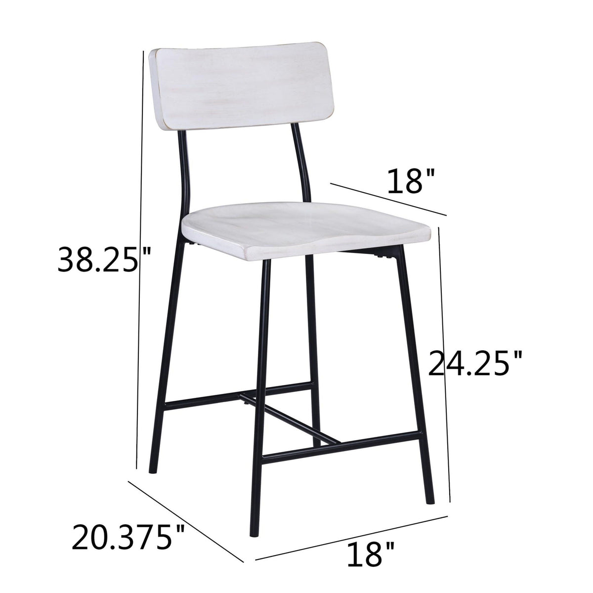 Badin - Counter Stool - White Washed, photo 3 of 9