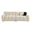 87.4 length, 35.83" deepth, human body structure for USA people, marshmallow sofa,boucle sofa, 3 seater, BEIGE BOUCLE