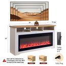 70 Inch Fireplace TV Stand for TVs up to 70" with 60" Smart Electric Fireplace
