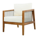 Outdoor Club Chair (Set of 1) - Acacia Wood Frame with Rope Back by HouseOfZazla