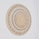 Floral Hand Carved Mandala Round Wall Decor - Brown / Antique White by HouseOfZazla