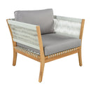 30.3" Outdoor Acacia Wood Patio Chair with Woven Rope Accents by HouseOfZazla