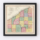 Vintage Map of Chautauqua County, New York 1840