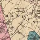 Vintage Map of Sussex County, New Jersey 1872