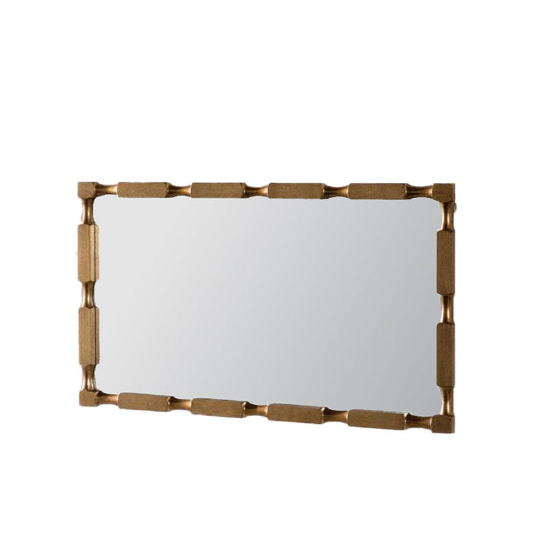 Gold Bamboo-Style Rectangular Wall Mirror, photo 9 of 10