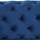85.5" Velvet Upholstered Sofa with Sturdy Metal Legs, Modern Sofa Couch with Button Tufted Back, 3 Seater Sofa Couch for Living Room, Apartment, Home Office, Blue