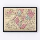 Vintage Map of Sussex County, New Jersey 1872