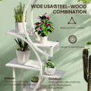 White S-Shaped Plant Stand, 8 Tier Plant Shelf