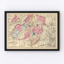 Vintage Map of Morris County, New Jersey 1872