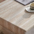 Mid Century Modern Coffee Table with Faux Marble Tabletop