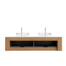DINA 60" Bathroom Vanity with Floating Curved Edges and Glass Basins by HouseOfZazla