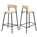 Boho Style Handwoven Paper Rope Counter Stools (Set of 2) by HouseOfZazla