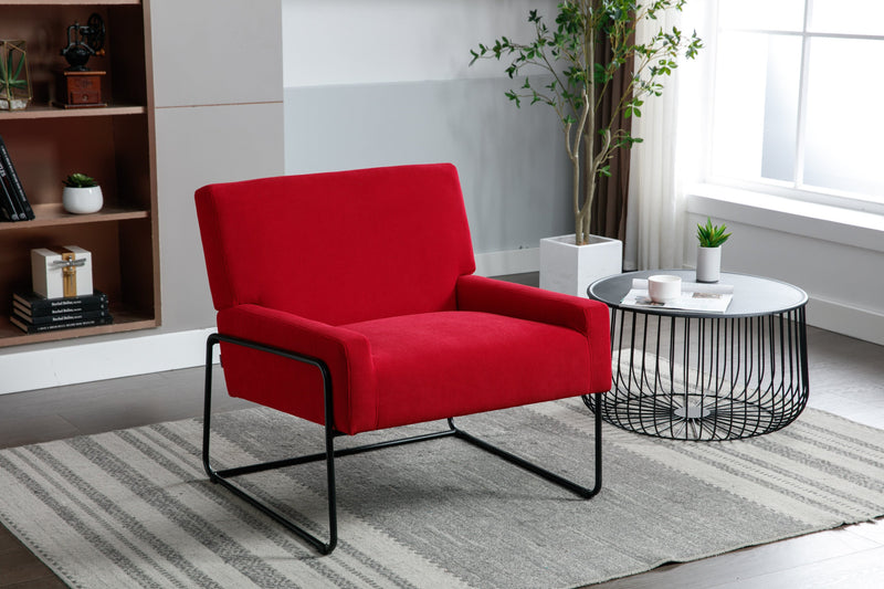 Accent Chair - Modern Industrial Slant Armchair with Metal Frame - Premium High Density Soft Single chair for Living Room Bedroom