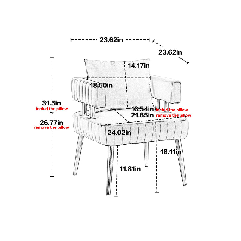 Accent Chair, leisure single chair with Golden feet