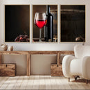 Red Wine and Bottle Canvas Print