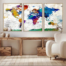 World Map Canvas Print – Detailed Map of the World Wall Art