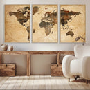 Push Pin World Map Canvas Print – Framed Travel Tracker Wall