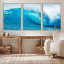 Big Ocean Surfing Wave Wall Art Canvas Print