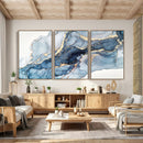 Abstract Art Print - Blue Abstract Canvas Wall Art Print