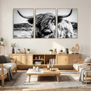Black and White Scottish Cow Canvas Wall Art Highland Cattle by MyGreatCanvas | Canvas Wall Art Prints | Photo Prints & Wall Decor