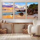 Tropical Island Beach Sunset Canvas Print