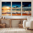 Golden Hour Sunset Over Ocean Waves Wall Art Canvas Print | by MyGreatCanvas | Canvas Wall Art Prints | Photo Prints & Wall Decor