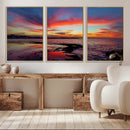 Glorious Sunset on The Beach Wall Art Canvas Print