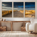 Ocean Beach Dark Clouds Wall Art Canvas Print