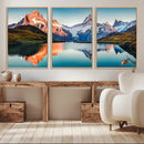 Landscape Mountain and Lake View Wall Art Canvas Print