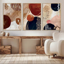 Boho Wall Art Canvas Print Set Mid-Century Prints Bohemian