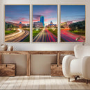 Dallas City Lights Large Wall Art Dallas Cityscape Canvas